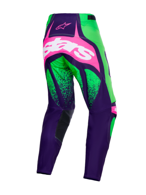 Alpinestars 2026 Techstar Nomur Crossbroek Deep Paars / Groen / Fluor Roze - Afbeelding 2