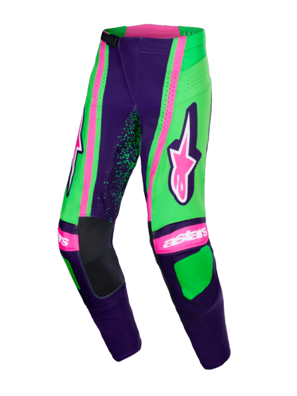 Alpinestars 2026 Techstar Nomur Crossbroek Deep Paars / Groen / Fluor Roze