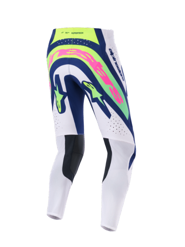 Alpinestars 2026 Supertech Vista Crossbroek Licht Grijs / Fluor Geel / Blauw - Afbeelding 2